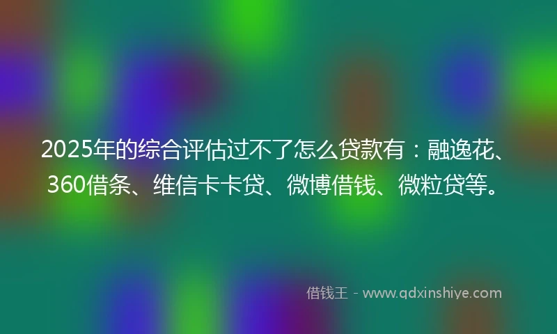 2025年的综合评估过不了怎么贷款有：融逸花、360借条、维信卡卡贷、微博借钱、微粒贷等。