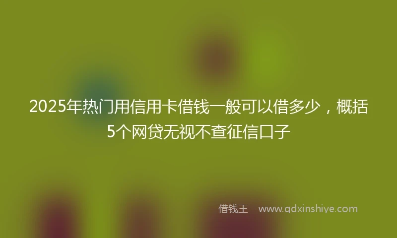 2025年热门用信用卡借钱一般可以借多少，概括5个网贷无视不查征信口子