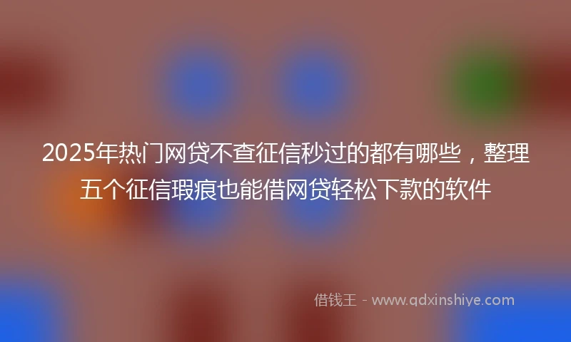 2025年热门网贷不查征信秒过的都有哪些，整理五个征信瑕疵也能借网贷轻松下款的软件