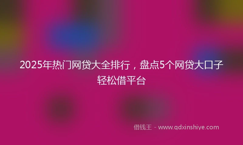 2025年热门网贷大全排行，盘点5个网贷大口子轻松借平台