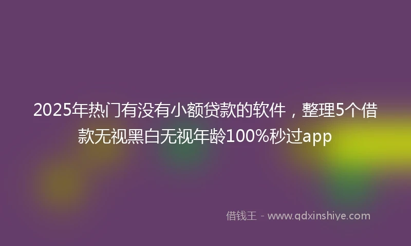 2025年热门有没有小额贷款的软件，整理5个借款无视黑白无视年龄100%秒过app