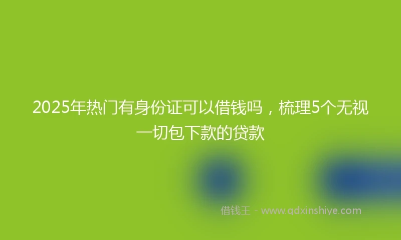 2025年热门有身份证可以借钱吗，梳理5个无视一切包下款的贷款