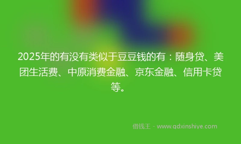 2025年的有没有类似于豆豆钱的有：随身贷、美团生活费、中原消费金融、京东金融、信用卡贷等。