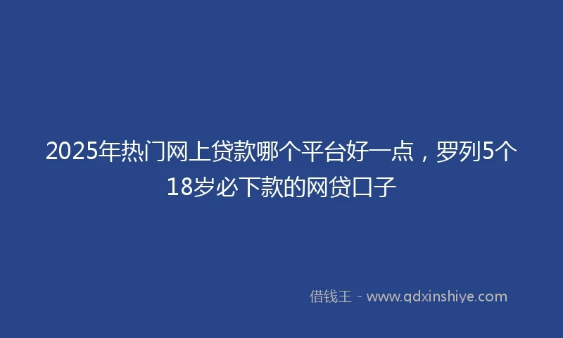 2025年热门网上贷款哪个平台好一点，罗列5个18岁必下款的网贷口子