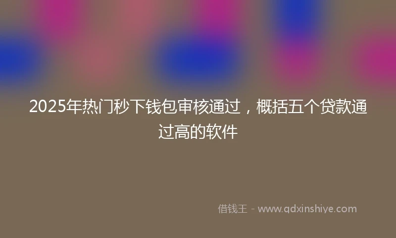 2025年热门秒下钱包审核通过，概括五个贷款通过高的软件