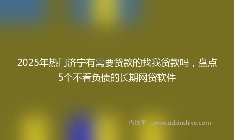 2025年热门济宁有需要贷款的找我贷款吗，盘点5个不看负债的长期网贷软件