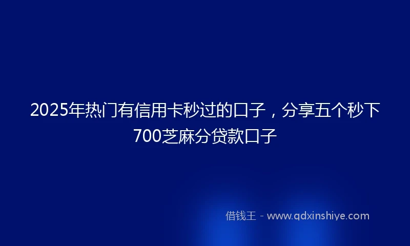 2025年热门有信用卡秒过的口子，分享五个秒下700芝麻分贷款口子