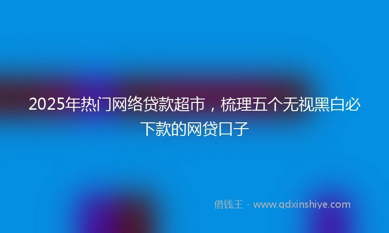 2025年热门网络贷款超市，梳理五个无视黑白必下款的网贷口子