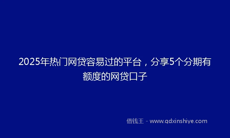 2025年热门网贷容易过的平台，分享5个分期有额度的网贷口子