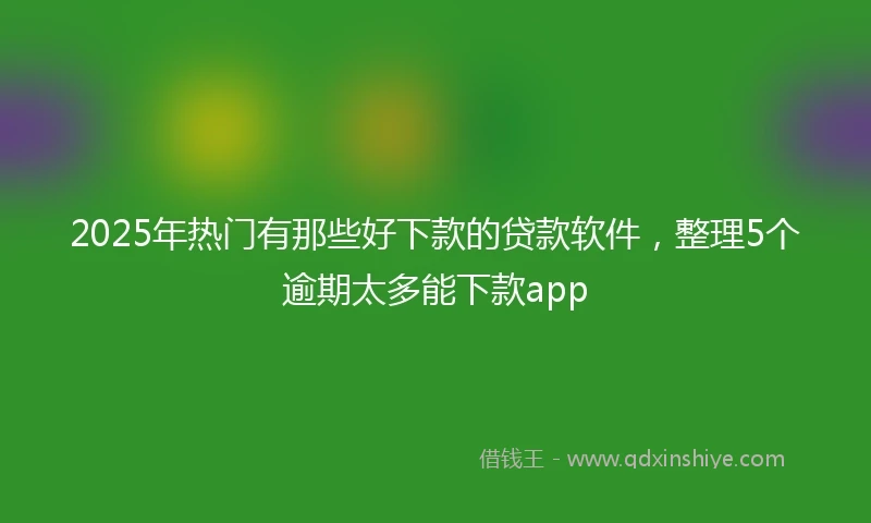 2025年热门有那些好下款的贷款软件，整理5个逾期太多能下款app