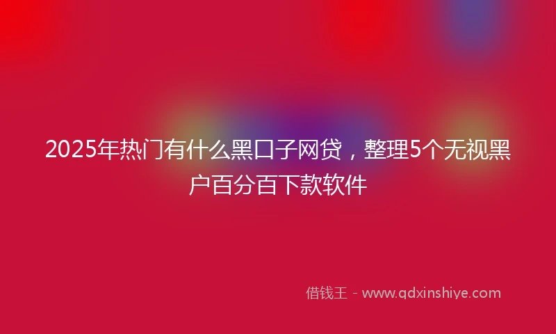 2025年热门有什么黑口子网贷，整理5个无视黑户百分百下款软件