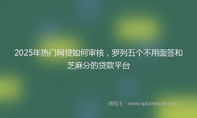 2025年热门网贷如何审核，罗列五个不用面签和芝麻分的贷款平台