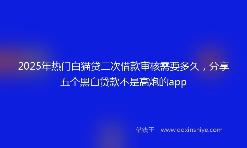 2025年热门白猫贷二次借款审核需要多久，分享五个黑白贷款不是高炮的app