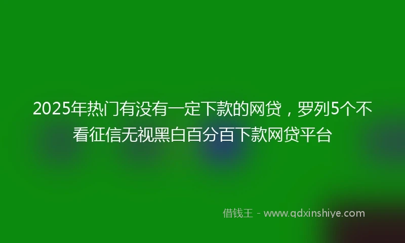 2025年热门有没有一定下款的网贷，罗列5个不看征信无视黑白百分百下款网贷平台