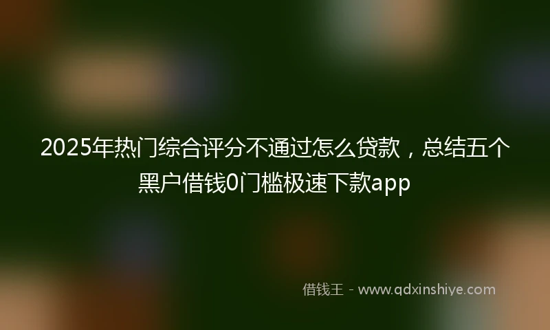 2025年热门综合评分不通过怎么贷款，总结五个黑户借钱0门槛极速下款app