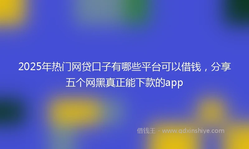 2025年热门网贷口子有哪些平台可以借钱，分享五个网黑真正能下款的app
