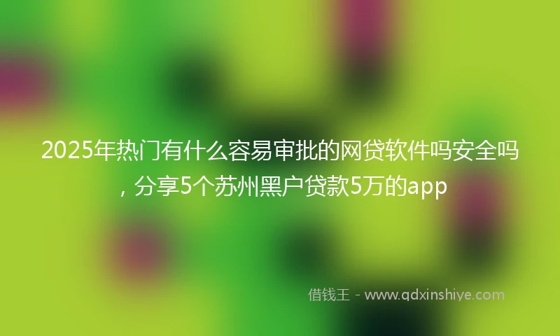 2025年热门有什么容易审批的网贷软件吗安全吗，分享5个苏州黑户贷款5万的app