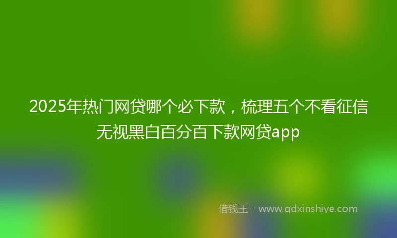 2025年热门网贷哪个必下款，梳理五个不看征信无视黑白百分百下款网贷app