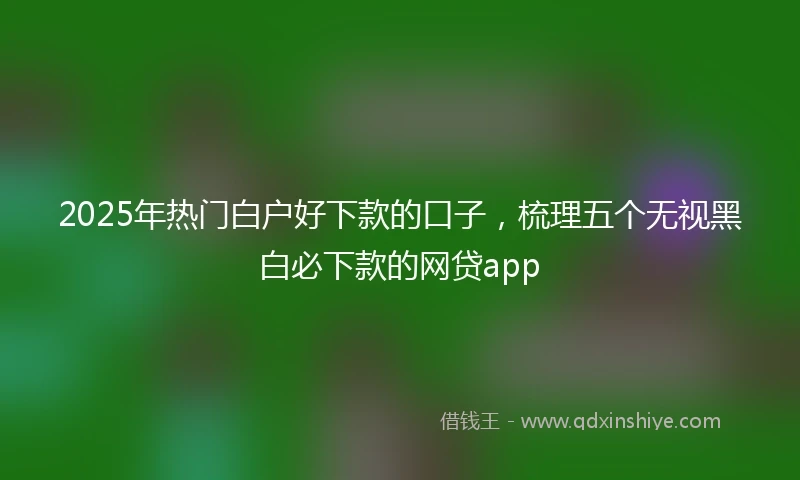 2025年热门白户好下款的口子，梳理五个无视黑白必下款的网贷app