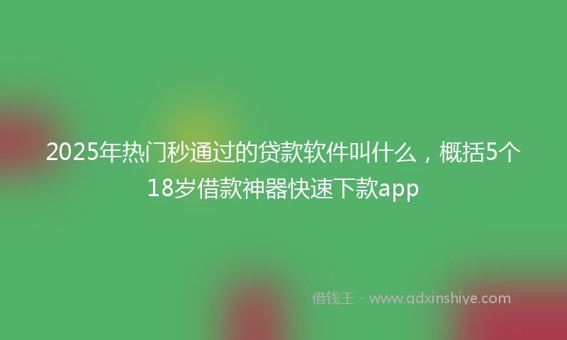 2025年热门秒通过的贷款软件叫什么，概括5个18岁借款神器快速下款app