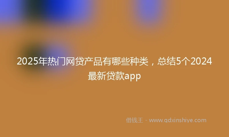 2025年热门网贷产品有哪些种类，总结5个2024最新贷款app