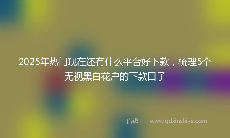 2025年热门现在还有什么平台好下款，梳理5个无视黑白花户的下款口子