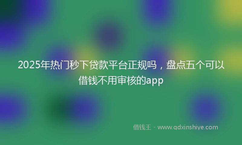 2025年热门秒下贷款平台正规吗，盘点五个可以借钱不用审核的app