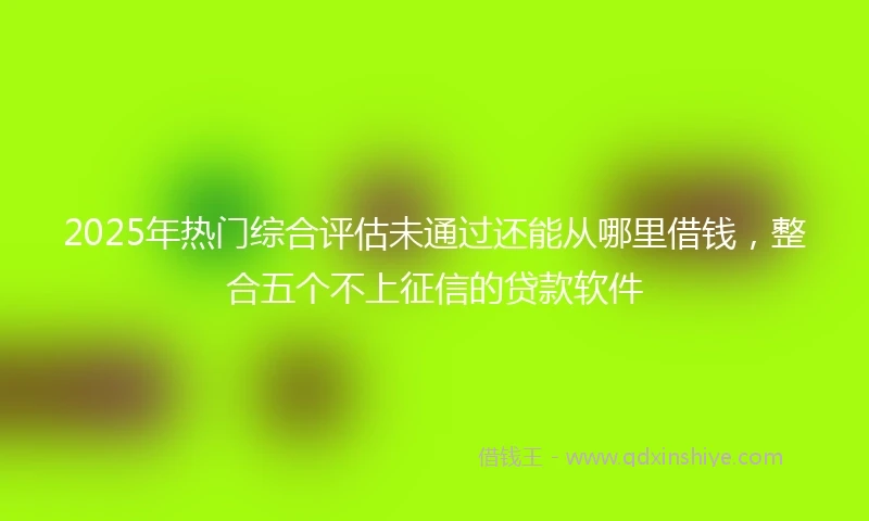 2025年热门综合评估未通过还能从哪里借钱，整合五个不上征信的贷款软件