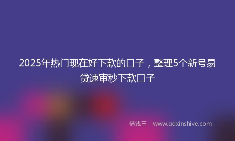 2025年热门现在好下款的口子，整理5个新号易贷速审秒下款口子