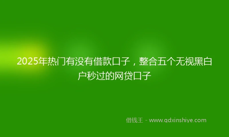 2025年热门有没有借款口子，整合五个无视黑白户秒过的网贷口子