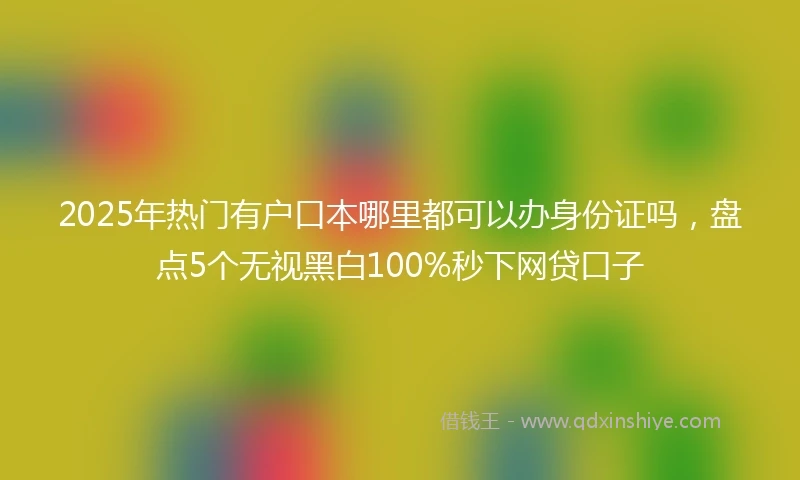 2025年热门有户口本哪里都可以办身份证吗，盘点5个无视黑白100%秒下网贷口子