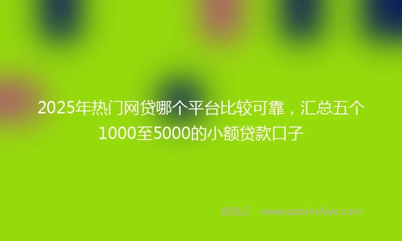 2025年热门网贷哪个平台比较可靠，汇总五个1000至5000的小额贷款口子
