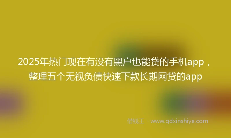 2025年热门现在有没有黑户也能贷的手机app，整理五个无视负债快速下款长期网贷的app