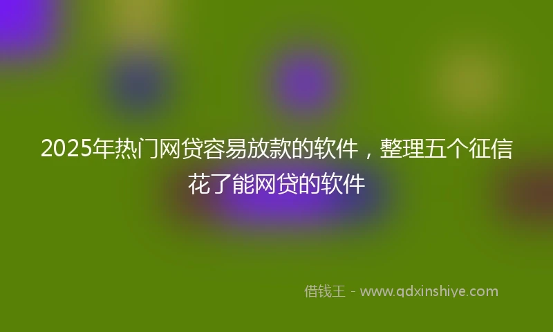 2025年热门网贷容易放款的软件，整理五个征信花了能网贷的软件