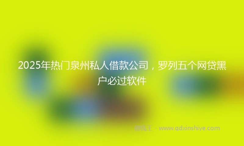 2025年热门泉州私人借款公司，罗列五个网贷黑户必过软件