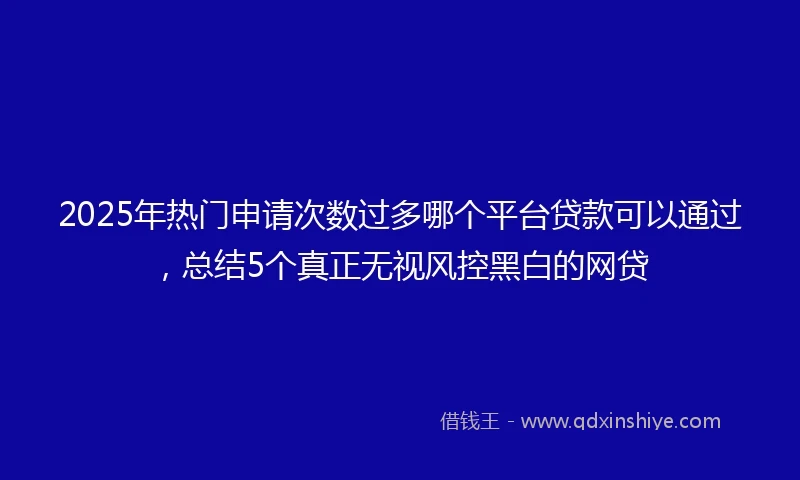 2025年热门申请次数过多哪个平台贷款可以通过，总结5个真正无视风控黑白的网贷