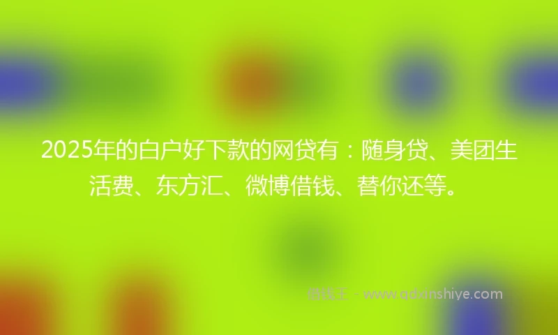 2025年的白户好下款的网贷有：随身贷、美团生活费、东方汇、微博借钱、替你还等。