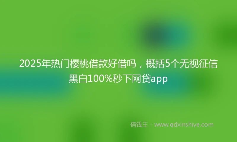 2025年热门樱桃借款好借吗，概括5个无视征信黑白100%秒下网贷app