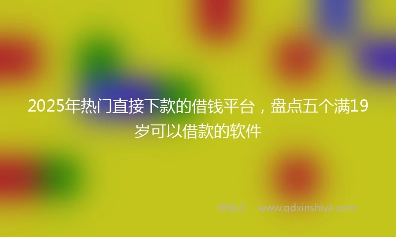 2025年热门直接下款的借钱平台，盘点五个满19岁可以借款的软件