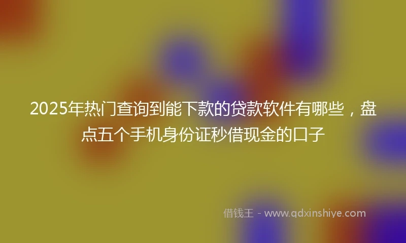 2025年热门查询到能下款的贷款软件有哪些，盘点五个手机身份证秒借现金的口子