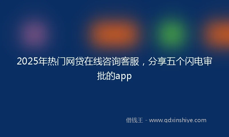 2025年热门网贷在线咨询客服，分享五个闪电审批的app