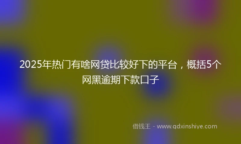 2025年热门有啥网贷比较好下的平台，概括5个网黑逾期下款口子