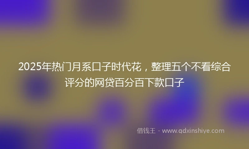 2025年热门月系口子时代花，整理五个不看综合评分的网贷百分百下款口子