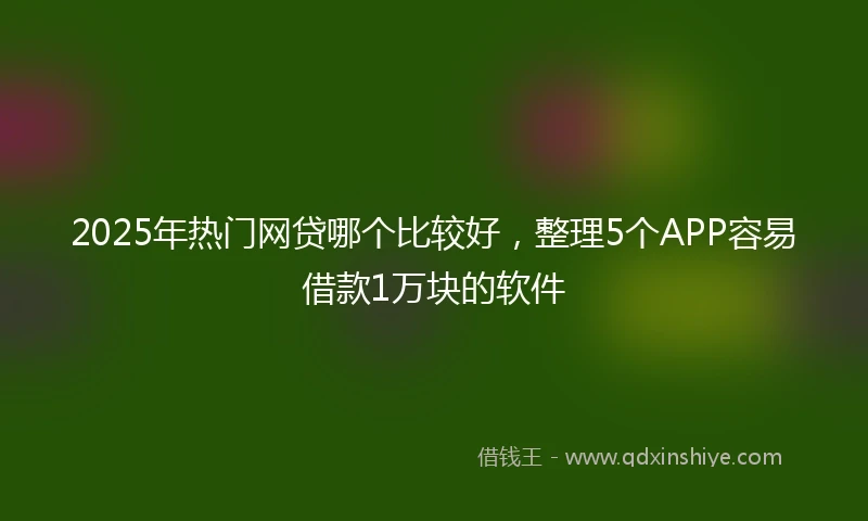 2025年热门网贷哪个比较好，整理5个APP容易借款1万块的软件