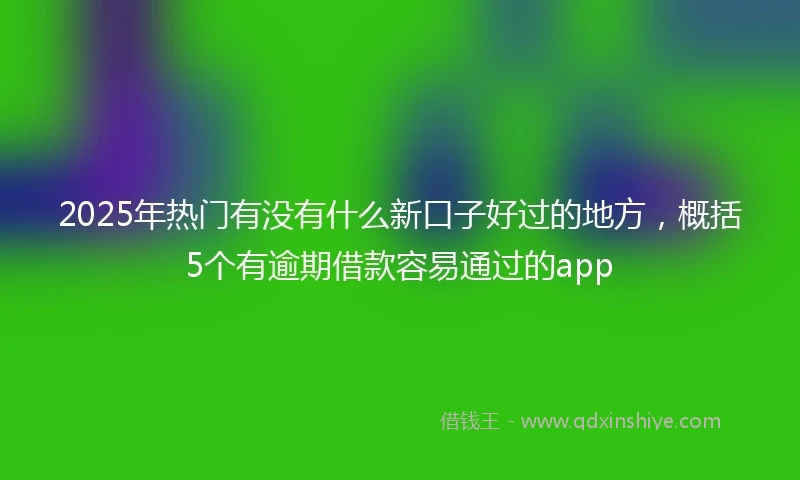 2025年热门有没有什么新口子好过的地方，概括5个有逾期借款容易通过的app