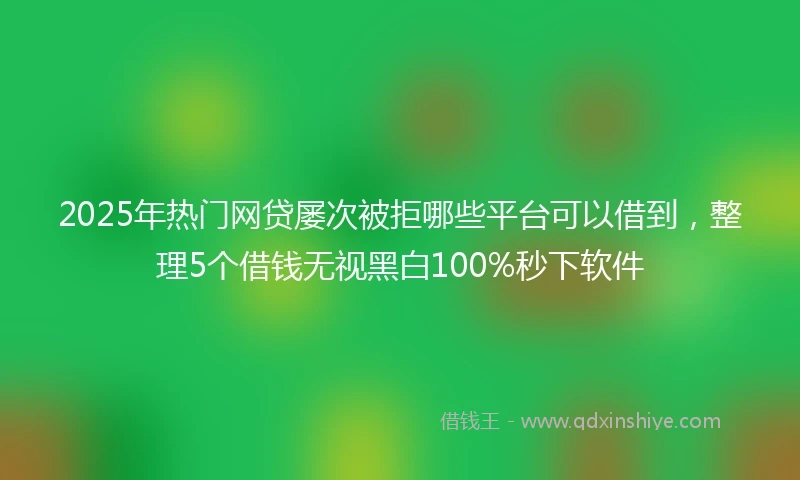 2025年热门网贷屡次被拒哪些平台可以借到，整理5个借钱无视黑白100%秒下软件