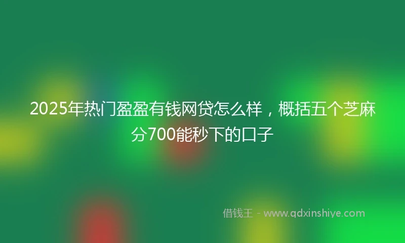 2025年热门盈盈有钱网贷怎么样，概括五个芝麻分700能秒下的口子