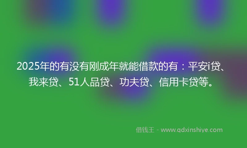 2025年的有没有刚成年就能借款的有：平安i贷、我来贷、51人品贷、功夫贷、信用卡贷等。