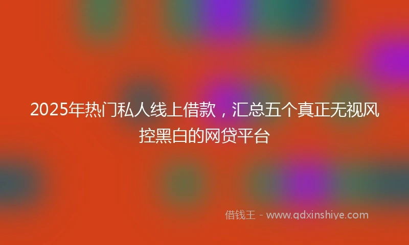 2025年热门私人线上借款，汇总五个真正无视风控黑白的网贷平台
