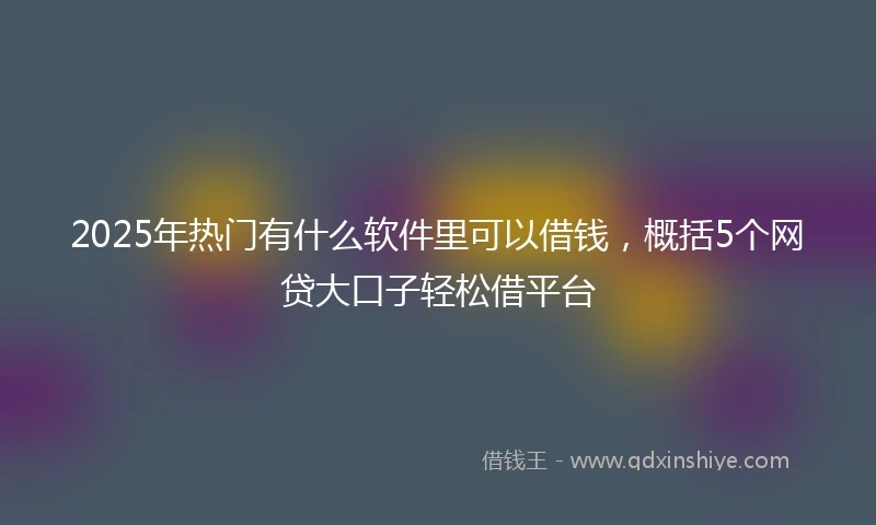 2025年热门有什么软件里可以借钱，概括5个网贷大口子轻松借平台